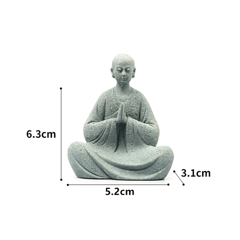〔White〕Wishing Monk Buddhist Micro Landscape Stone Fish Tank Moss Landscaping Zen Oriental Aesthetics Garden Ornaments