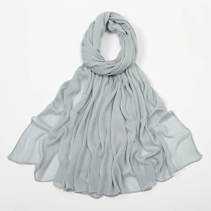 New Crinkle Rayon Hijab For Women Muslim Scarf Long Shawls Solid Islamic Turban Headband Heascarf Wraps Ramandan Headband