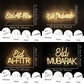 Eid Mubarak Led Neon Sign, Warm White Letter Icon, Suitable For Home And Bedroom Decor, Usb Powered, Ramadan Party Gifts.