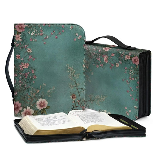 Bible Cover,Bible bag comes with a portable handle, Waterproof PU Leather Zipper Book Cover Bible Bag Bible Carrying Case M-2XL