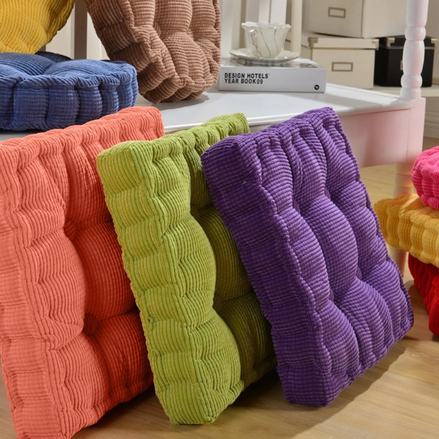 Meditation Floor Square Pillow For Seating On Floor Solid Tufted Thick Pad Cushion For Yoga Balcony Chair Seat Cushions