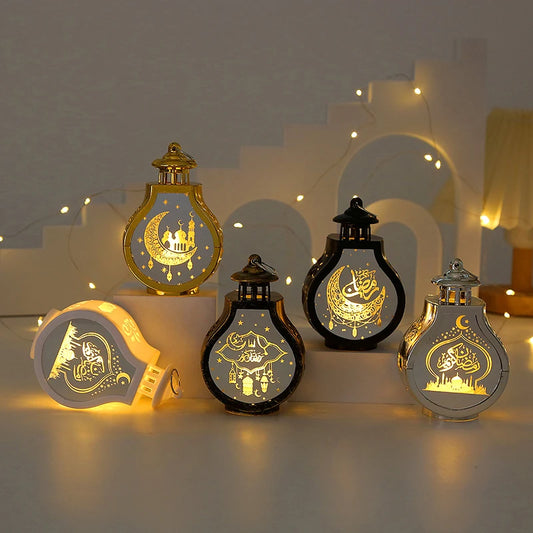 Ramadan Led Lantern Light Eid Mubarak Home Decoration Star Moon Ornaments 2025 Islamic Muslim Party Supplies Eid Al-Fitr Gifts