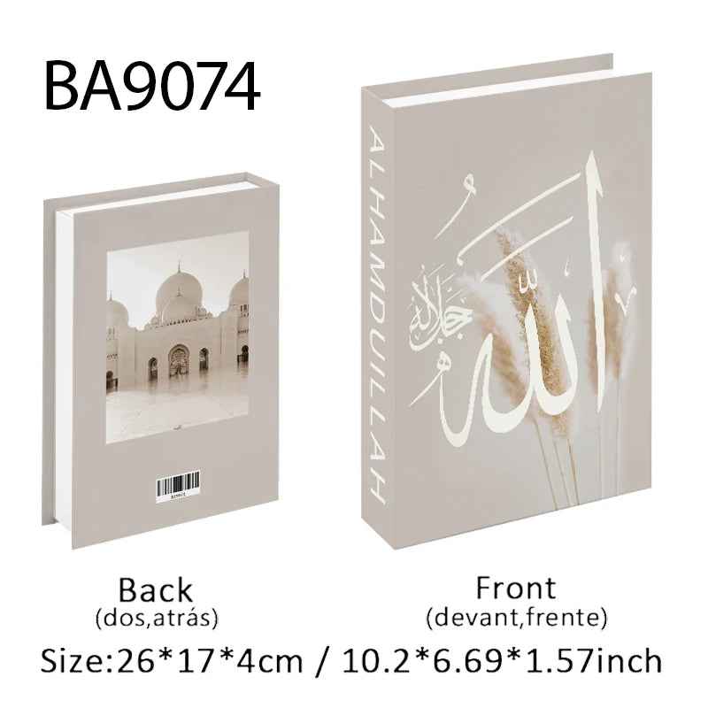 Islamic Mosque Luxury Fake Book Storage Box Kaaba Decorative Books Home Decor Coffee Table Bedroom Ornament Interior Decoration