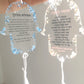 Hebrew Bar Mitzvah With White Pendant,Custom10pcs White Hanging Acrylic Prayer Cards,Hamsa Hebrew Card,Transparent