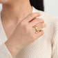 Teamer Blessing Hebrew Letter Wide Finger Ring Stainless Steel Jewish Prayer Wedding Love Commitment Jewelry for Women Men
