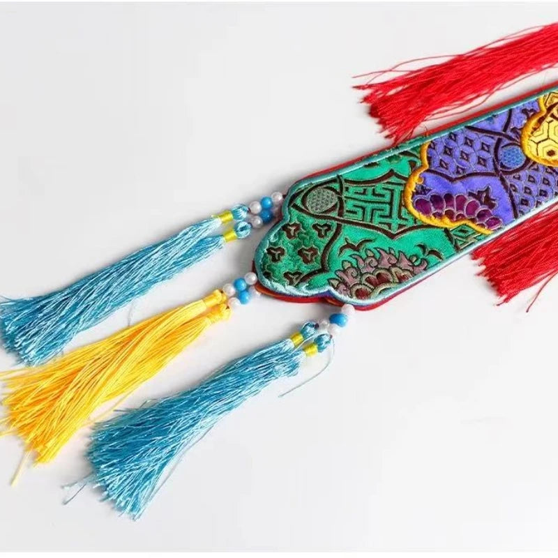 Tibetan Banner Ribbons,Colorful Brocade Buddhist Hall Decorative,Auspicious Cloud Embroidered Sutra Hanging Flags,Buddhist Item