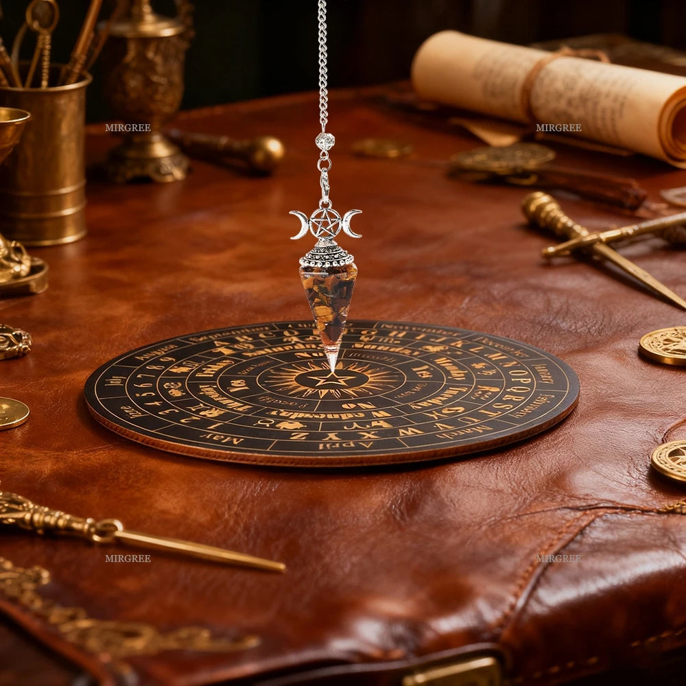 2pcs Spirit Pendulum Paired with Astrological Divination Disc, Divination Tool for Decision-making and Spiritual Rituals