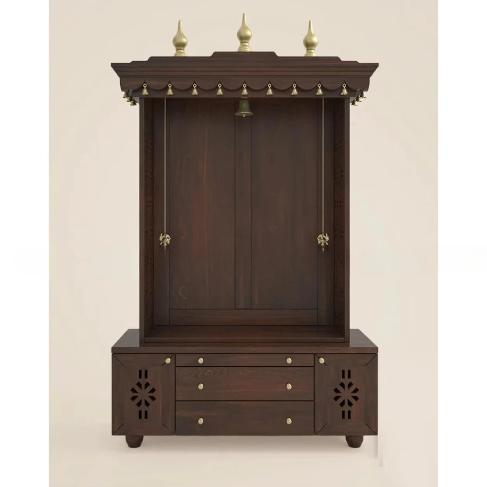 Traditional South Indian Wood Temple with Door Australia Hot Sale Custom Large Size Durable Polished Temple Family UK