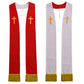 Clergy Stole Church Overlay Double Sided Cross Gold Tassels Scarf for Priest Choir