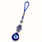 1pc Devil's Eye Horseshoe-shaped Blue Eye Rhinestone Lucky Decoration Pendant, Keychain & Car Hanger