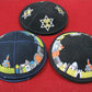PRINTED SUEDE LEATHER KIPPAH JEWISH KIPPAH LEATHER YARMULKE KIPPAH