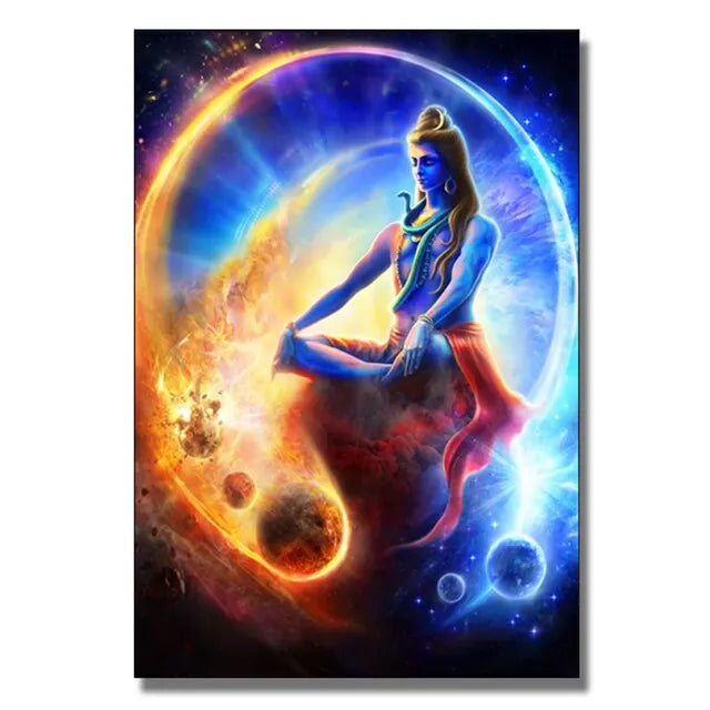 Lord Shiva Canvas Art Print  Hindu Deity Wall Decor Indian Buddha Religious Poster Home Decoration Spiritual Picture