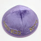 New 19cm Velvet Kippah with Embroidery With Hebrew Letters for Men Yamaka Hat Kippot Black White