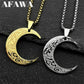 Crescent Moon Islamic Muslim Pendant Necklace for Women Men Stainless Steel Gold Color Arabic Quran Chain Amulet Jewelry Gift