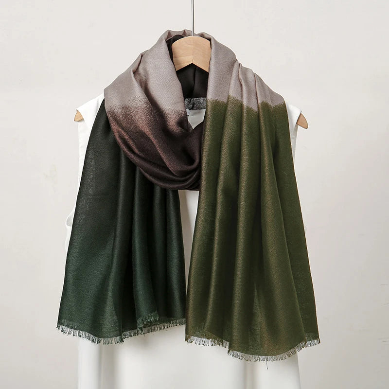 New Tie-dyed Cotton Hijabs For Women Scarf Plain Shawls Wrap Femme Musulman Ombre Viscose Headscarf Islam Turban Headband Scarf