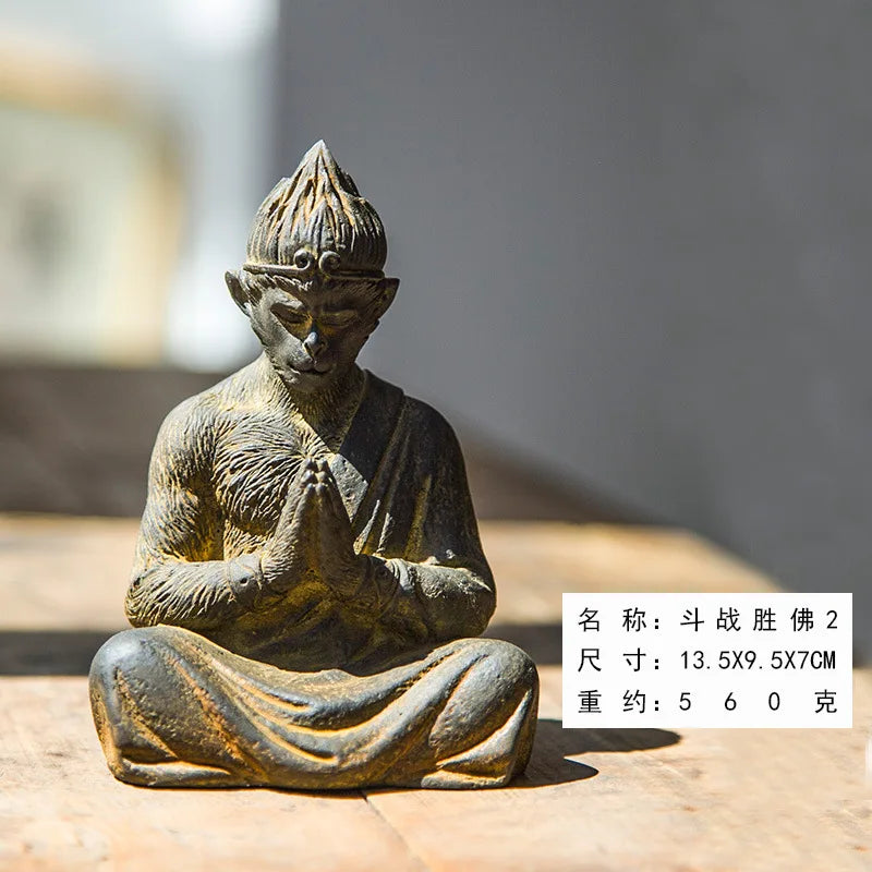 Sun Wukong Monkey New Chinese Fighting Saint Buddha Qitian Great Saint Desktop Cast Iron Ornament Home Tea Pet