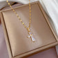 Exquisite Gold Color Stainless Steel Inlaid Crystal Cross Pendant Necklace for Women Men Luxury Full of Zircon Chokers Jewelry
