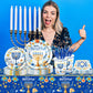 Happy Hanukkah Party Disposable Tableware Sets Paper Plates Cups Napkins Party Dinnerware Decor