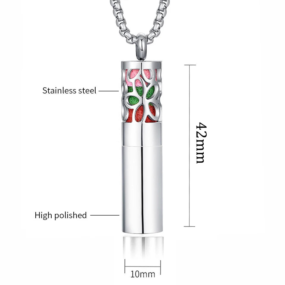 Twelve Constellations Aromatherapy Essential Oil Pendant Lockets Perfume Storage Diffuser Necklace 316L Stainless Steel Jewelry