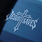 Jesus Saves Car Sticker Vinyl Decal for Auto Motorcycle Windshield Glass Rear Window Decorative Religious Motif