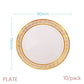 10 Pieces x Home Party Wedding Reuseable Tableware Supplies Golden Rim Round Dessert Plate