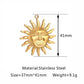 3Pcs Large Casting Vortex Face Sun Charms Stainless Steel Heart Celestial Pendants Fashion Jewelry Making DIY Bracelets Necklace