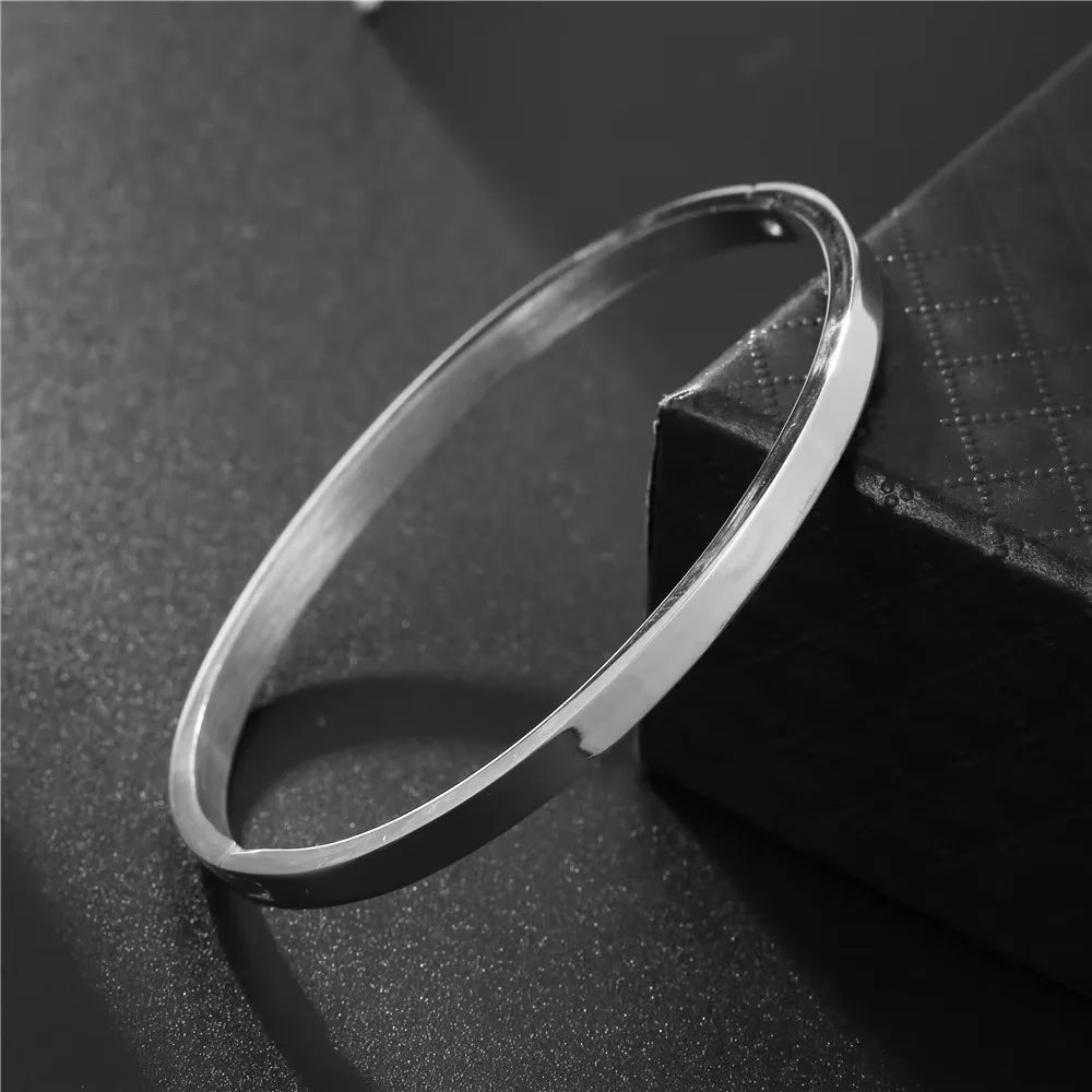 Fashion Cuff Bracelets Bangles Men Women Stainless Steel Gold Color Silver Color Black Bangle  Bracelet Luxury Jewelry