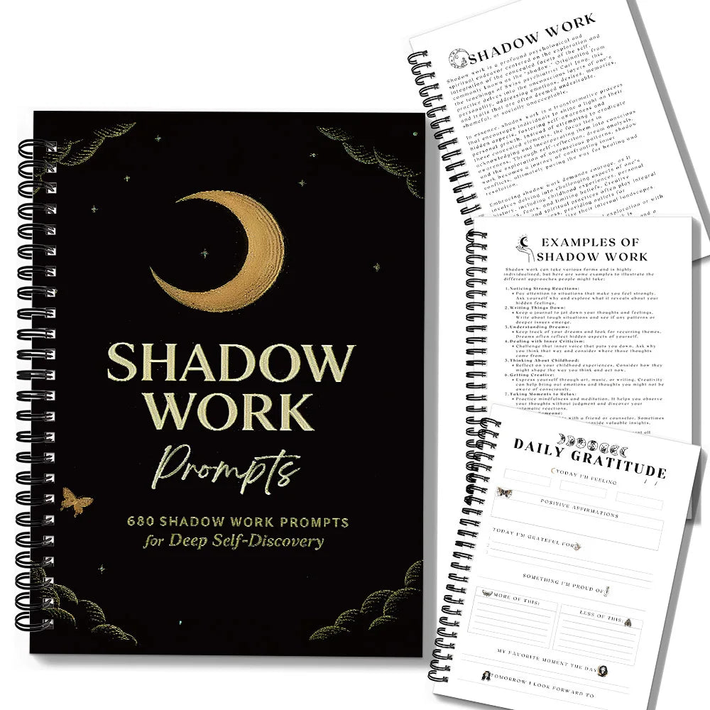 1PC Shadow Work Journal, Mental Health & Emotional Healing Workbook for Anxiety, Self-Therapy, Spiral Bound Daily Reflection Not