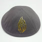 19cm Linen Kippah with Flashing Fire Symbol for Men Yamaka Hat Kippot Kipa Kipot Black White Color