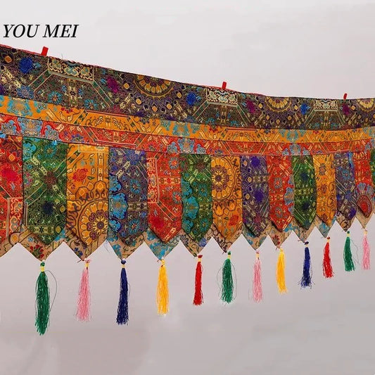 Tibetan Prayer Flag Five-Color Curtain Buddhist Altar Eight Auspicious 5m Curtain Wall Hanging Curtain Buddhist Item Decoration