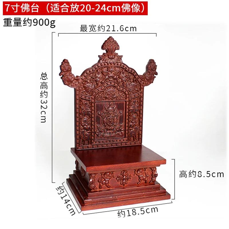 CZ Wood Shrine Carved Eight Auspicious Offerings Altar Buddha Altar Detachable Retro Ornament Buddha Statue Buddha Hall