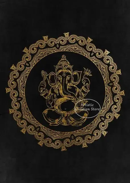 Golden Om Hindu Symbol Ganesha Poster  Indian God Canvas Prints Wall Art for Living Room Bedroom  Minimalist Decor Spiritual Hom