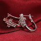 925 Sterling Silver Beautiful Cross Zircon Earrings For Women Fashion Charm Wedding Gifts Jewelry