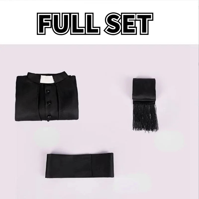 Medieval Priest Costume Catholic Church Religious Roman Retro Pope Pastor Father Mass Missionary Robe Clergy Cassock Full Sets$