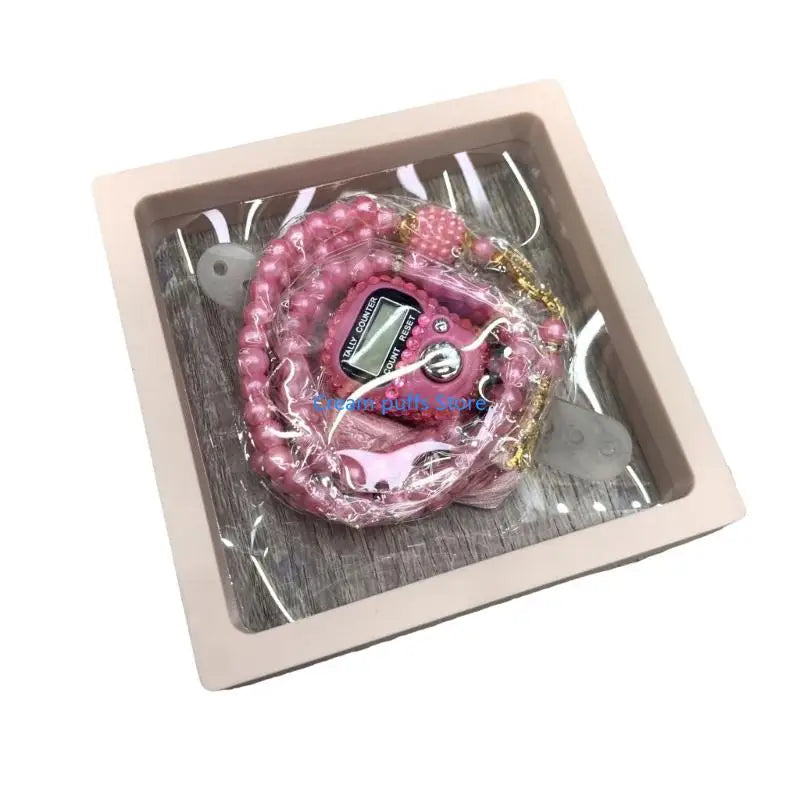 50LE Tasbih Prayer Beads Wrap Bracelets with Counter Tasbih Prayer 99 Worry Beads