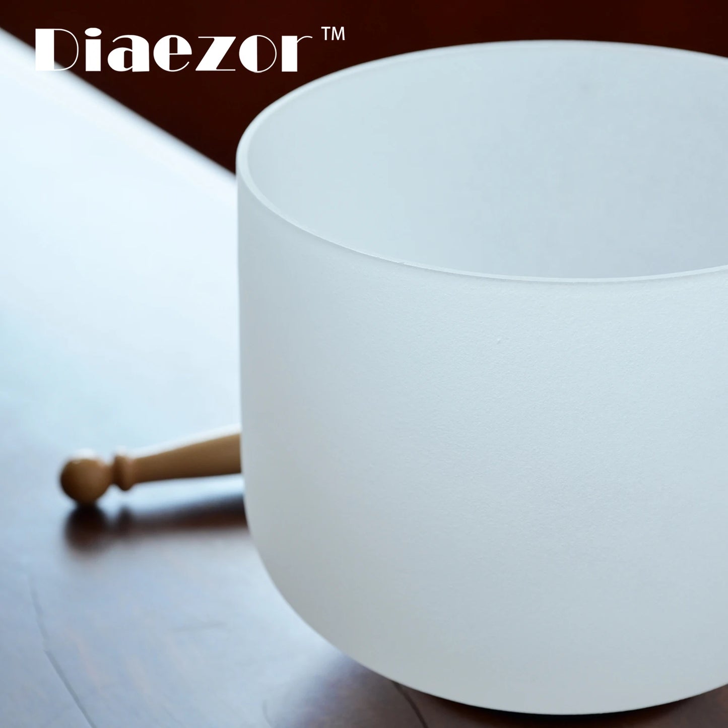 Diaezor 8 Inch 440/432hz White Frosted Quartz Crystal Singing Bowl Music for Sound Healing and Meditation Yoga with Free Mallet