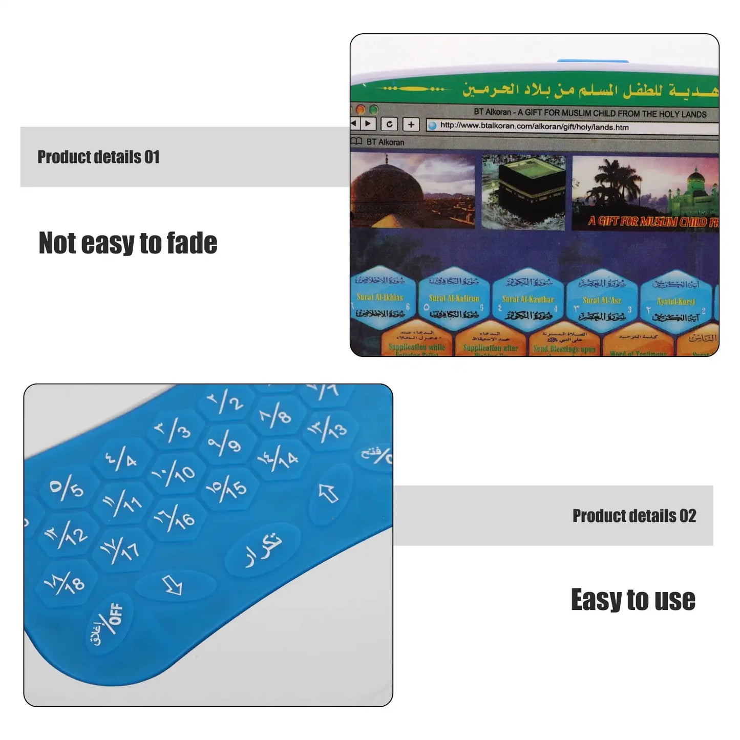 Folding Learning Machine Baby Toy Islam Laptop Computer Toddler Laptop Arabic Reading Laptop Computer for Muslim Kids Child Baby