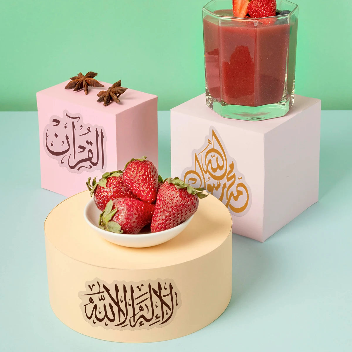 4sheets-50pcs Arabic Calligraphy Transparent Pvc Stickers,Islamic Phrases Design,Ramadan Decor Collection Labels For Gifts Wrap