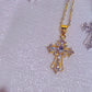 Gothic Big Zircon Cross Necklace Unisex Y2K Irregular Goth Large Cross Pendant Necklaces  for Men Women Couple Necklace Jewelry