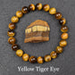 Natural Golden Obsidian Stone Beads Bracelet Men Women Golden Light Rainbow Obsidian Raw Stone Round Bead Natural Energy Jewelry