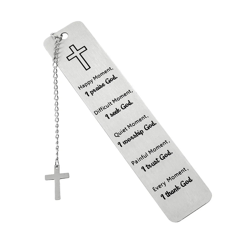 Stainless Steel Bible Bookmark Pray Cross Believer Bookmark High Quality Reading Tool Stationery for Men Women Festival Gifts