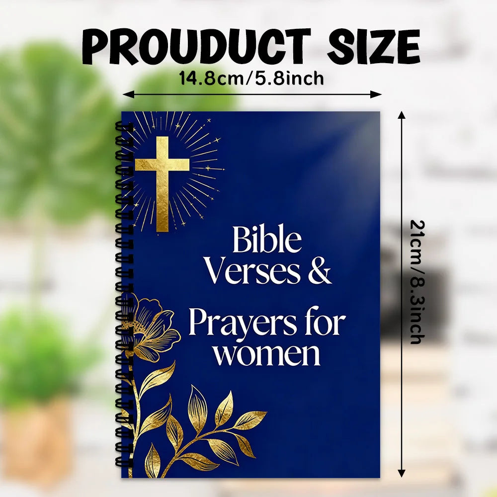1PC Bible Verses & Prayers For Women Spiral Notebook, Daily Prayer Journal For Gratitude & Devotion, Christian Faith Planner For