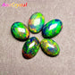 Synthesis Opal Cabochons Loose Gemstone Oval Fire Color Ring Face Flat Colorful Gemstone Cabochons Ring Setting DIY Jewelry