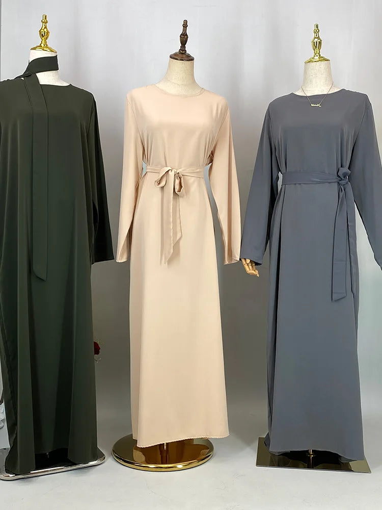 Hot Selle Muslim Woman Abaya With Pockets Islamic Casual And Simple Long Dresses Moroccan Caftan Woman Dubai Abaya Ramadan Black