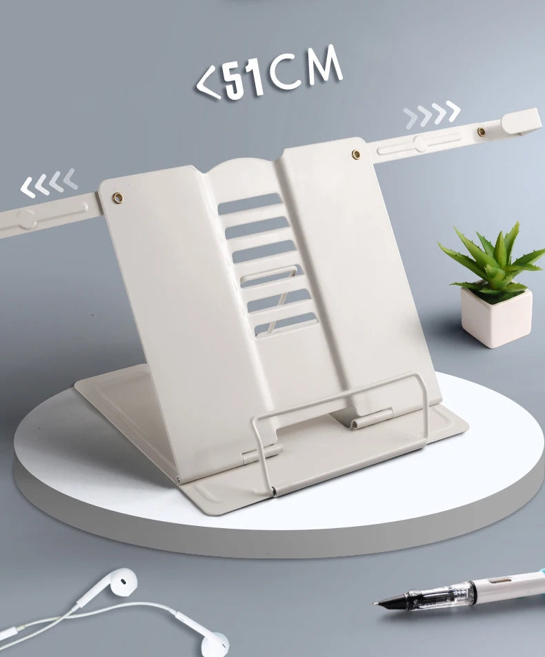 2023 Adjustable Portable Metal Adjustable Reading Book Holder Support Document Shelf Bookstand Tablet Music Score Recipe Stand