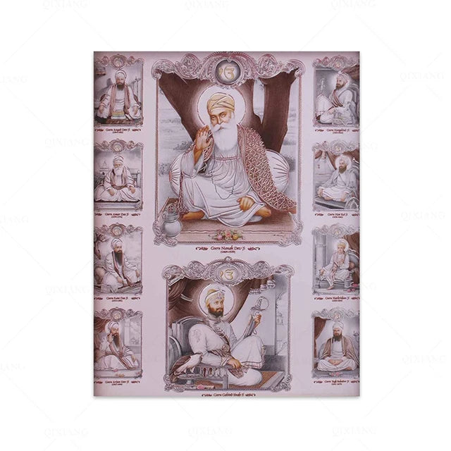 DIY 5D Diamond Painting The Unique Paintings Of Ten Sikh Masters full square/round Diamond Mosaic Religious Home Decor R276