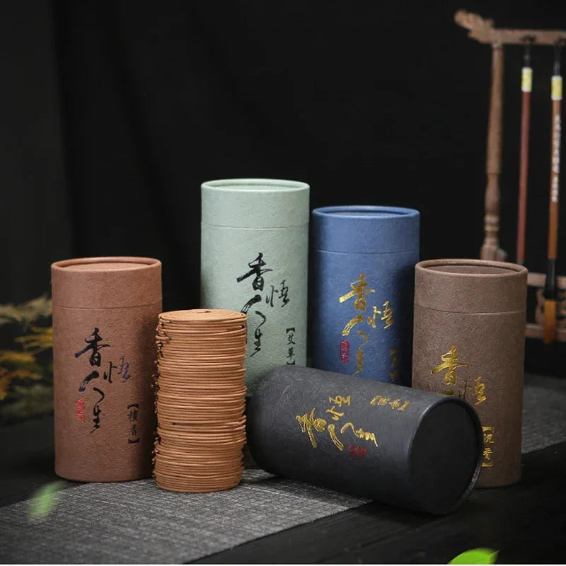 Natural HandmadeSandalwood Coils Incense Aromatherapy Kitchen WC,Bedroom Bathroom Antisetic, Refreshing Incenses, 120Plates/Box