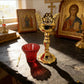 Luxury Gold Plated Orthodox Catholic Holy Communion Chalice Set with Filigree Carvings for Church Altar Decor Religious Devotion