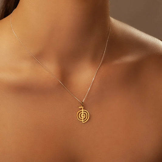 Stainless Steel Cho Ku Rei Pendant Necklace Reiki Protection Healing Chokurei Necklace Energy Yoga Amulet Jewelry Gifts