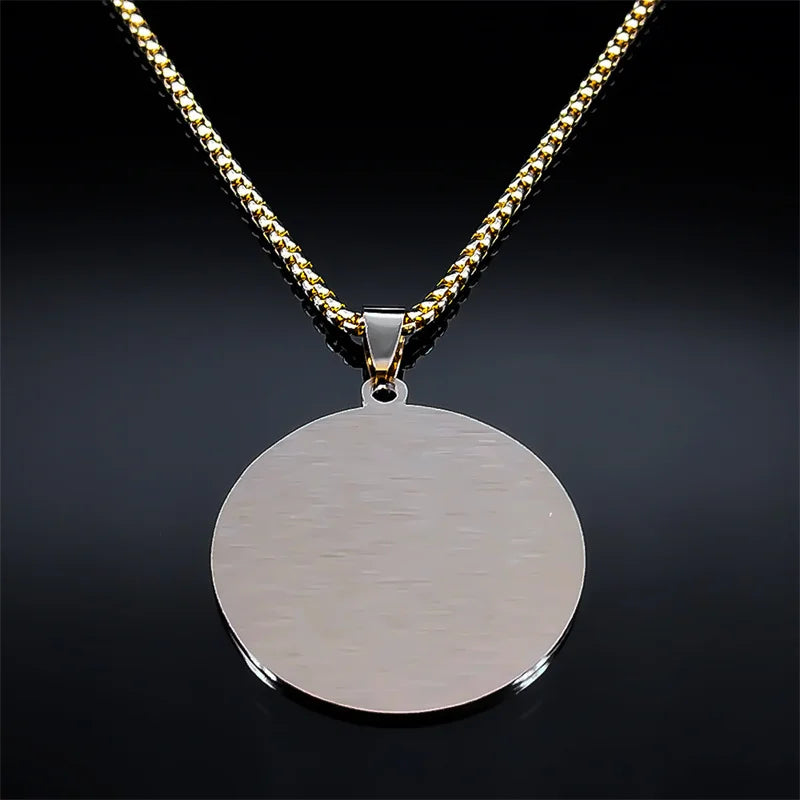Tetragrammaton Jehovah Yahweh Hebrew Alphabet Necklace Women Men Stainless Steel Jewish Christianity Pendant Necklace Jewelry